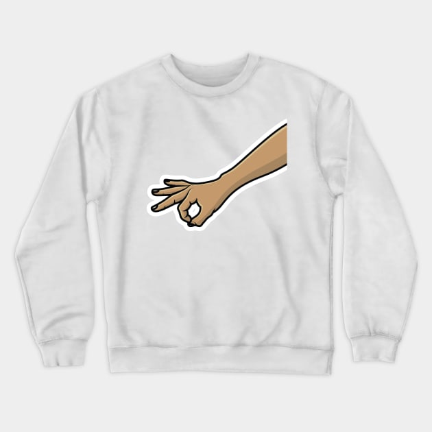 People Hand Gesture for Delicious Food Sticker vector illustration. People hand objects icon concept. Close up hand showing okay, perfect, zero gesture sticker logo design. Crewneck Sweatshirt by AlviStudio